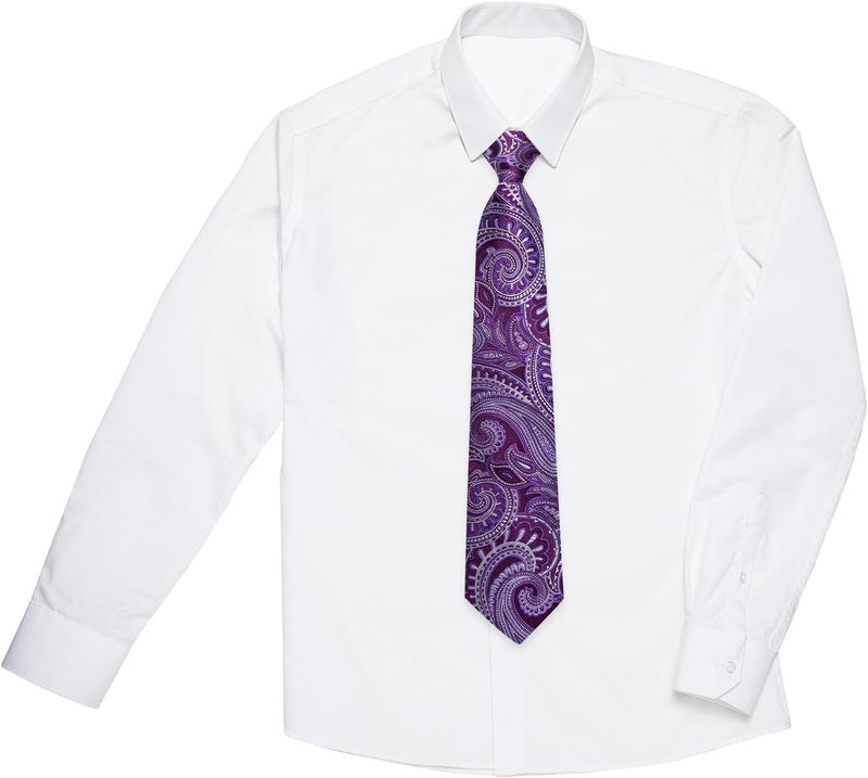 DiBanGu Boys Pre-tied Neckties and Pocket Square Set Adjustable Strap Tie for Kids Wedding Party Graduation School Uniforms - Image 4